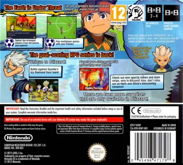 Inazuma Eleven 2 - Kyoui no Shinryakusha - Blizzard (Japan) (Rev 1) box cover back